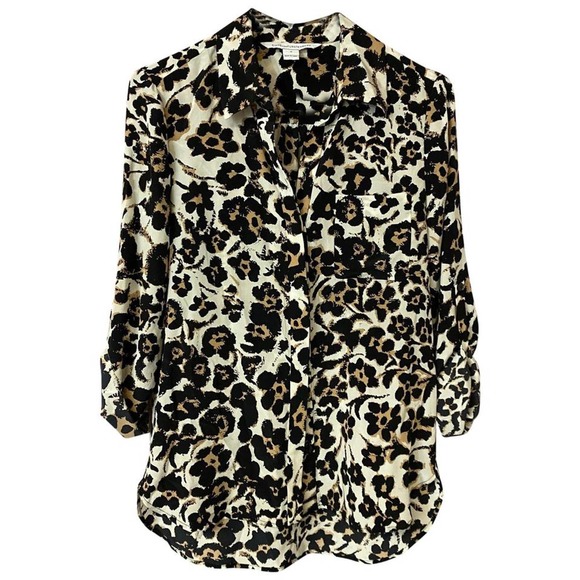 Diane von Furstenberg Printed Silk Top Blouse 0 - Picture 1 of 4